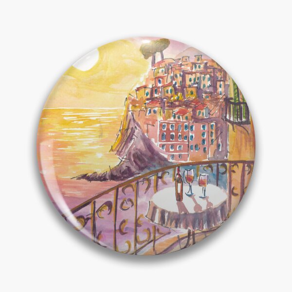 Item preview, Romantic Cinque Terre Riomaggiore Sunset Vista from Sea Balcony designed and sold by artshop77.