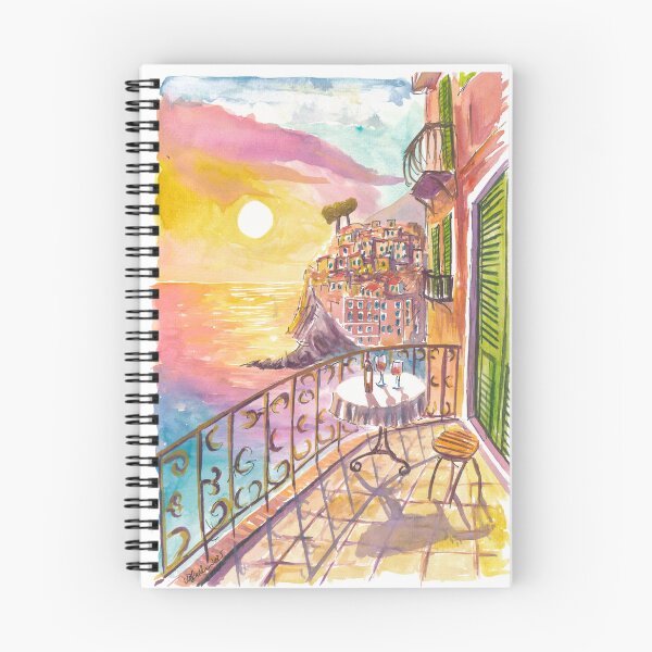 Item preview, Romantic Cinque Terre Riomaggiore Sunset Vista from Sea Balcony designed and sold by artshop77.