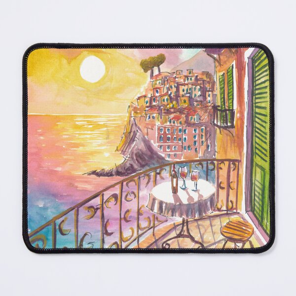 Item preview, Romantic Cinque Terre Riomaggiore Sunset Vista from Sea Balcony designed and sold by artshop77.