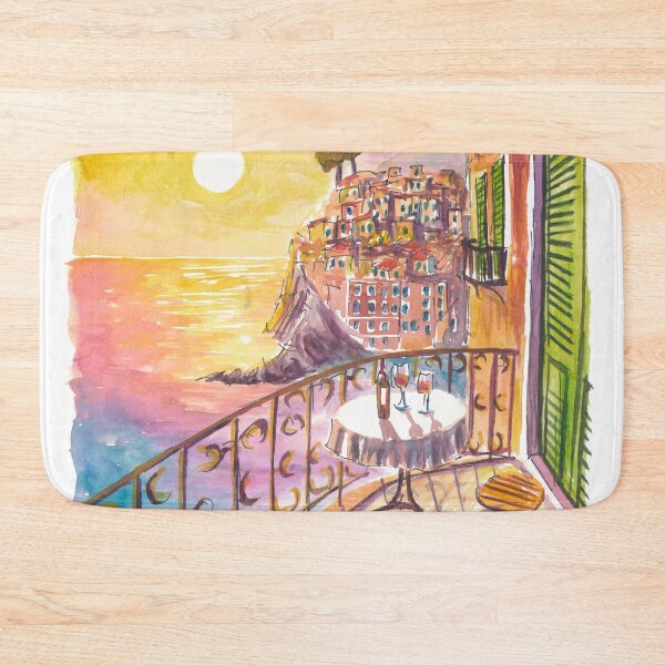 Item preview, Romantic Cinque Terre Riomaggiore Sunset Vista from Sea Balcony designed and sold by artshop77.
