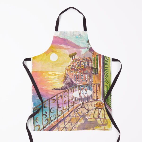 Item preview, Romantic Cinque Terre Riomaggiore Sunset Vista from Sea Balcony designed and sold by artshop77.