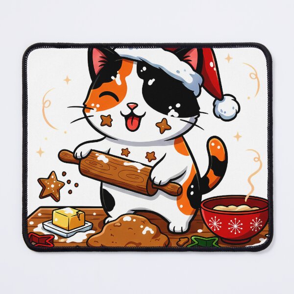Item preview, Calico Cat Baking Cookies – Whimsical Christmas Kitchen Design designed and sold by meesub.