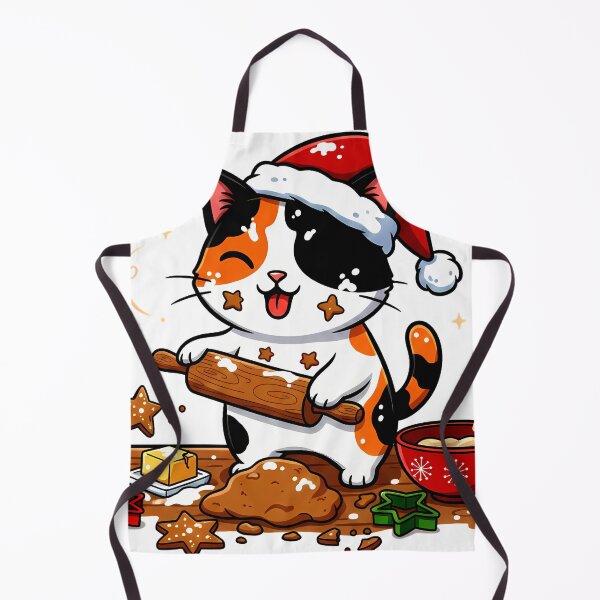 Item preview, Calico Cat Baking Cookies – Whimsical Christmas Kitchen Design designed and sold by meesub.