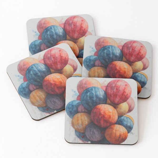 Item preview, Watercolor illustration of colorful hot air balloons designed and sold by Mianku | Für das Leben.