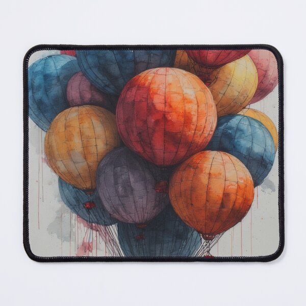 Item preview, Watercolor illustration of colorful hot air balloons designed and sold by Mianku | Für das Leben.