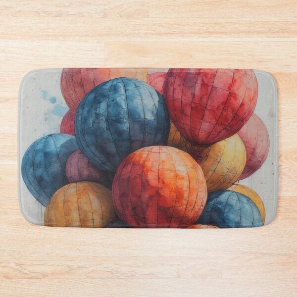 Item preview, Watercolor illustration of colorful hot air balloons designed and sold by Mianku | Für das Leben.
