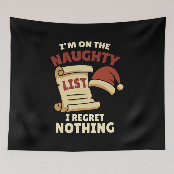 Item preview, Funny Naughty List Christmas – I’m On The Naughty List I Regret Nothing Retro Santa Scroll designed and sold by Kewessthetic.