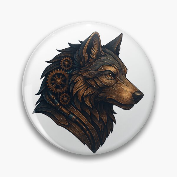 Item preview, Steampunk Wolf – Mechanical Brass Hunter designed and sold by Papier Atelier Art.