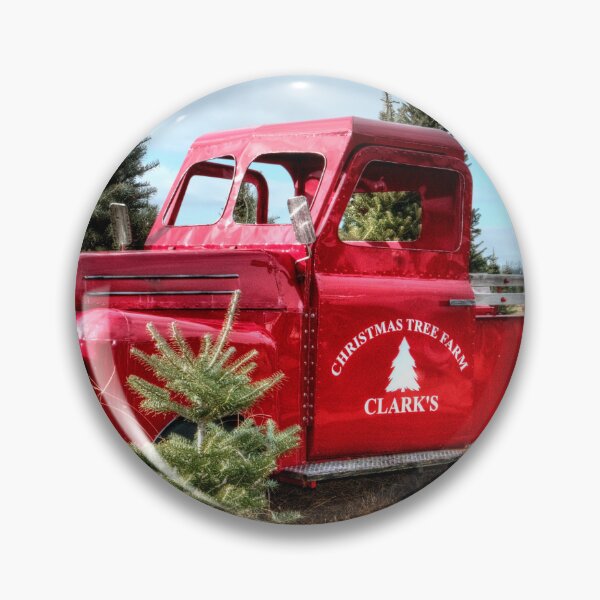Item preview, Vintage Red Truck in Clarks Christmas Tree Farm designed and sold by BradKnorrArt.