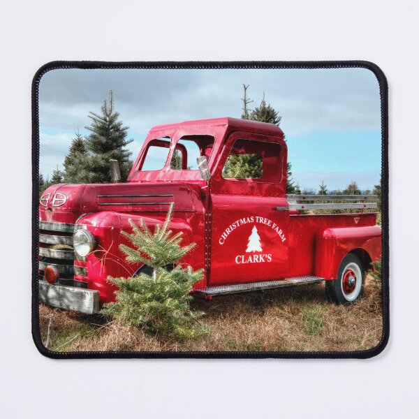 Item preview, Vintage Red Truck in Clarks Christmas Tree Farm designed and sold by BradKnorrArt.
