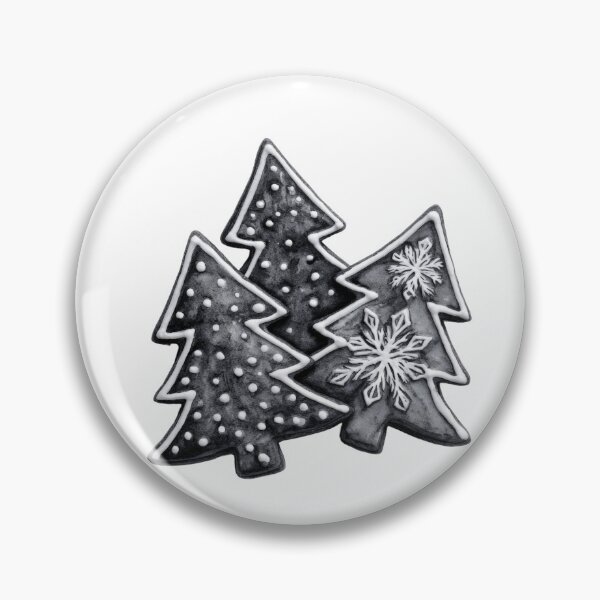 Item preview, Black and White Christmas tree cookies designed and sold by olenapetol.