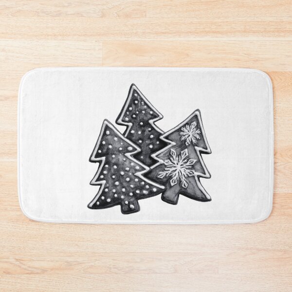 Item preview, Black and White Christmas tree cookies designed and sold by olenapetol.