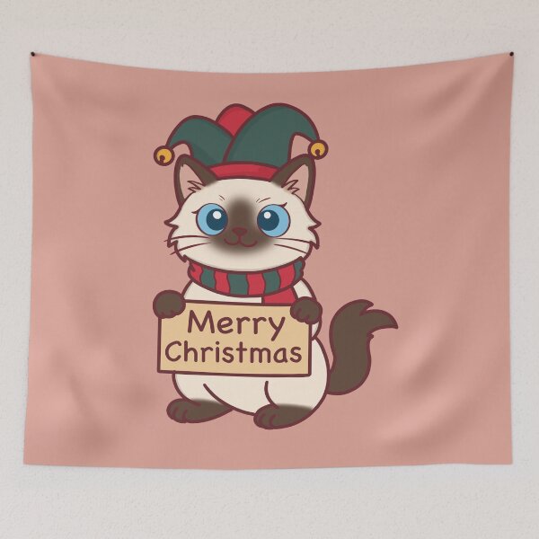 Item preview, Merry Christmas with Kawaii Ragdoll Cat designed and sold by BGMeYou.