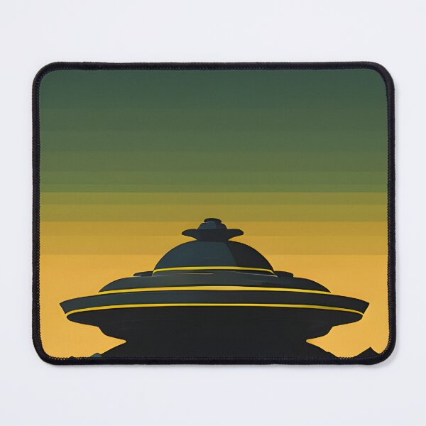 Item preview, Retro Sci-Fi Poster – Futuristic UFO landscape in a vintage look designed and sold by Bernd Friese.