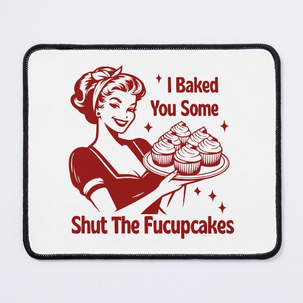 Item preview, Shut The Fucupcakes, Vintage Retro Housewife, Funny Sarcastic Humor, Baking Gift for Bakers, Baker Gift designed and sold by toongstudio.