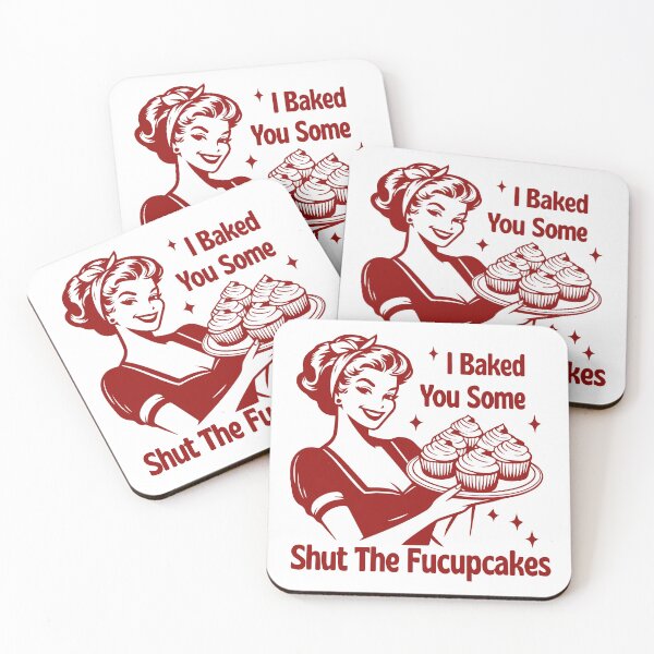 Item preview, Shut The Fucupcakes, Vintage Retro Housewife, Funny Sarcastic Humor, Baking Gift for Bakers, Baker Gift designed and sold by toongstudio.