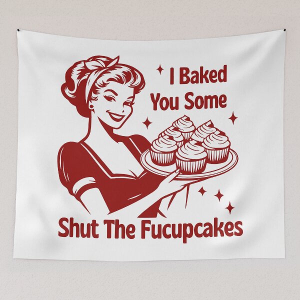 Item preview, Shut The Fucupcakes, Vintage Retro Housewife, Funny Sarcastic Humor, Baking Gift for Bakers, Baker Gift designed and sold by toongstudio.