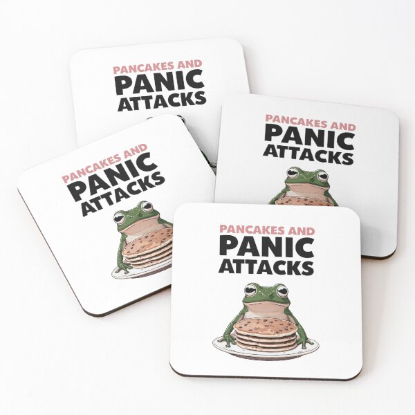 Item preview, Pancakes and Panic Attacks — Funny Cartoon Frog Meme designed and sold by Colorful-Garden.