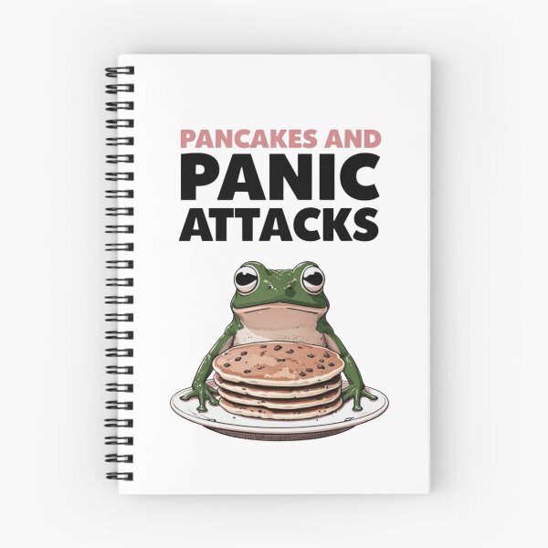 Item preview, Pancakes and Panic Attacks — Funny Cartoon Frog Meme designed and sold by Colorful-Garden.