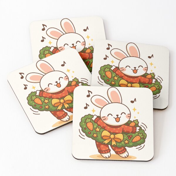 Item preview, Cute Christmas Bunny Hula Hoop – Kawaii Holiday Illustration designed and sold by Céline Emma.