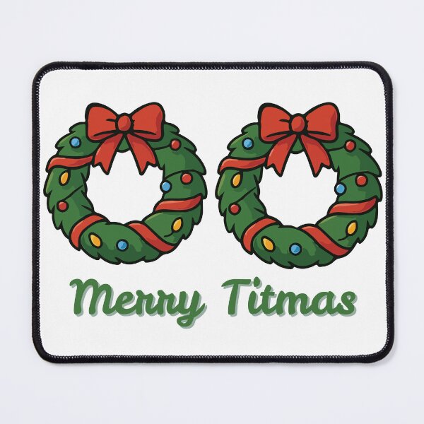 Item preview, Merry Titmas – Funny Christmas Wreath Chest Humor Shirt designed and sold by RollForDesignCo.
