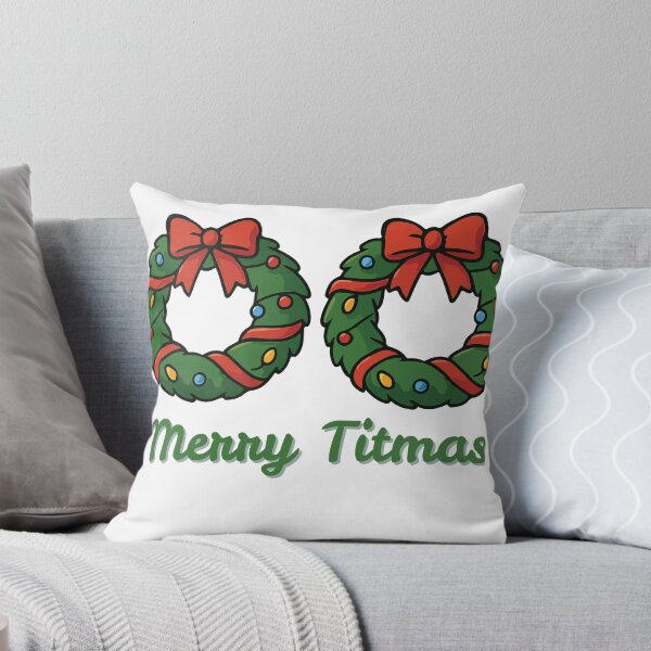 Item preview, Merry Titmas – Funny Christmas Wreath Chest Humor Shirt designed and sold by RollForDesignCo.