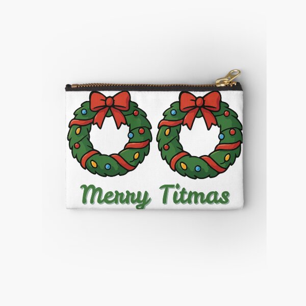Item preview, Merry Titmas – Funny Christmas Wreath Chest Humor Shirt designed and sold by RollForDesignCo.