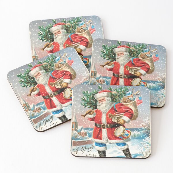 Item preview, SANTA AND TOYS VINTAGE ART designed and sold by MarkedArtPrints.