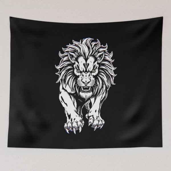 Item preview, BLACK AND WHITE LION. designed and sold by GraveKey.