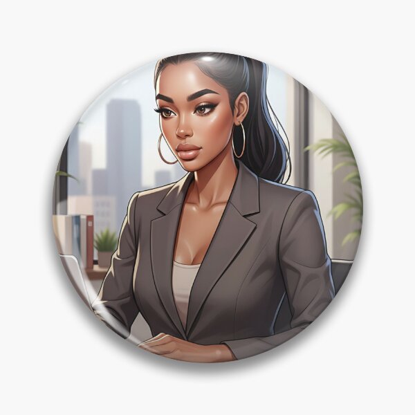 Item preview, Chic Black Career Girl Art designed and sold by GlamourCutieAI.