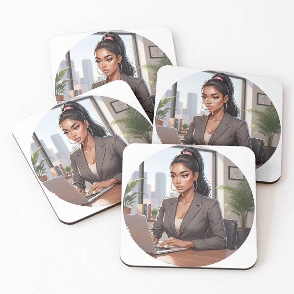 Item preview, Chic Black Career Girl Art designed and sold by GlamourCutieAI.