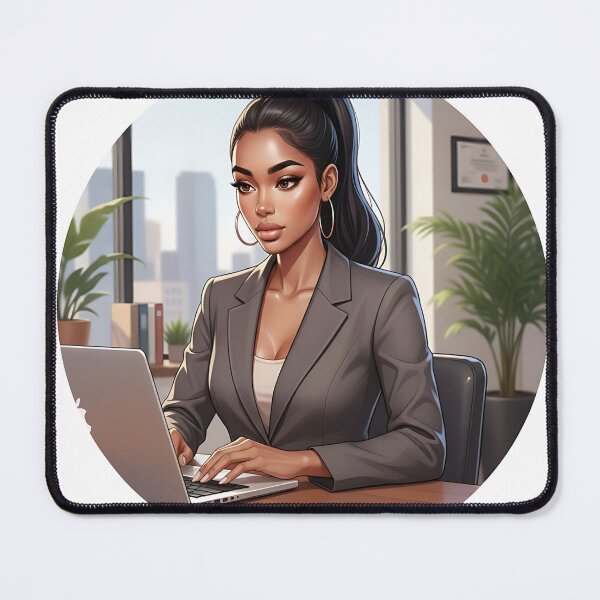 Item preview, Chic Black Career Girl Art designed and sold by GlamourCutieAI.