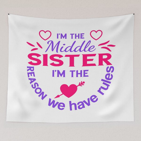 Item preview, Funny Middle Sister Slogan: "The Reason We Have Rules" Quote | Best Sibling Rivalry Gift for Daughter, Girl & Middle Kid designed and sold by karibov.