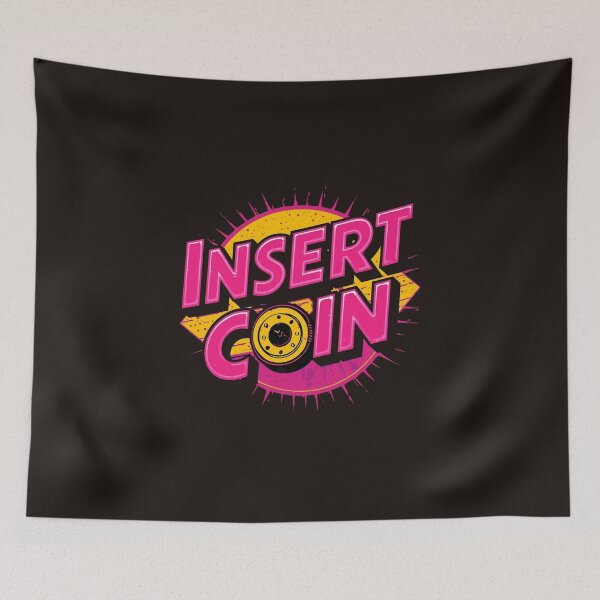 Item preview, Retro Arcade Style Insert Coin Graphic designed and sold by HaarlemPinupParadise.