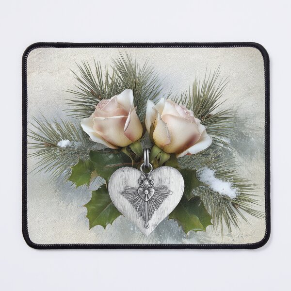 Item preview, Vintage Christmas heart ornament art designed and sold by olenapetol.