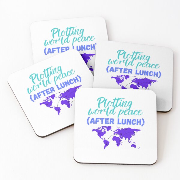 Item preview, Plotting World Peace After Lunch funny quote designed and sold by SloganSauce.