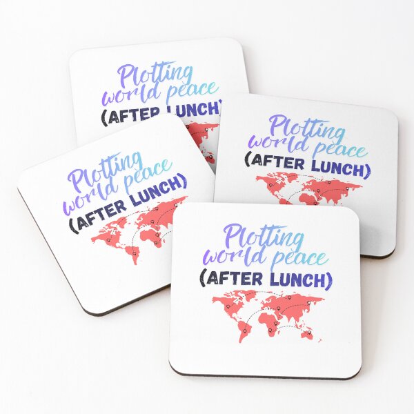 Item preview, Plotting World Peace After Lunch peace joke designed and sold by SloganSauce.