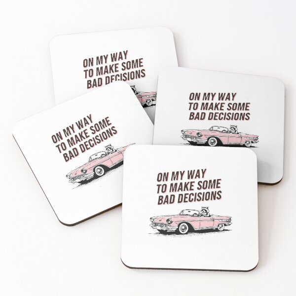 Item preview, Bad Decisions Raccoon — Vintage Pink Convertible 50s Aesthetic designed and sold by Colorful-Garden.