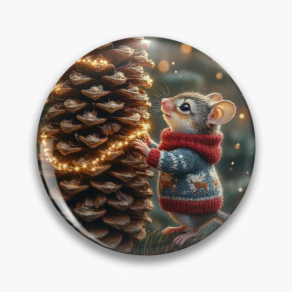 Item preview, Christmas Mouse Decorating the Pinecone Tree designed and sold by AmetistLight.