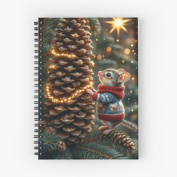 Item preview, Christmas Mouse Decorating the Pinecone Tree designed and sold by AmetistLight.