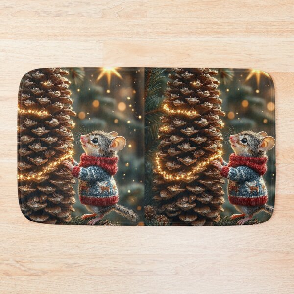 Item preview, Christmas Mouse Decorating the Pinecone Tree designed and sold by AmetistLight.