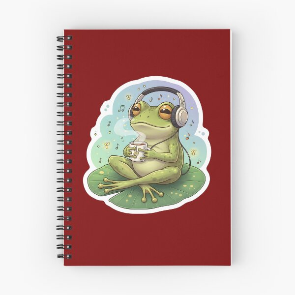 Item preview, Vintage Retro Lo-Fi Chill Frog with Headphones Listening to Music and Sipping Hot Tea | Cottagecore Aesthetic Cute Amphibian Art Sticker designed and sold by SergioMiklos.
