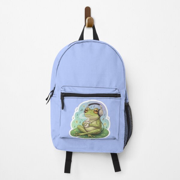 Item preview, Vintage Retro Lo-Fi Chill Frog with Headphones Listening to Music and Sipping Hot Tea | Cottagecore Aesthetic Cute Amphibian Art Sticker designed and sold by SergioMiklos.
