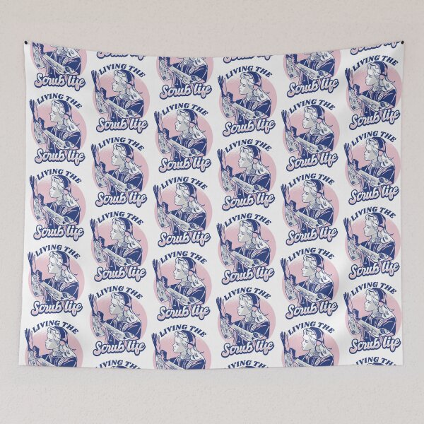 Item preview, Living the Scrub Life Nurse Tattoo Style Design designed and sold by JRRTs.
