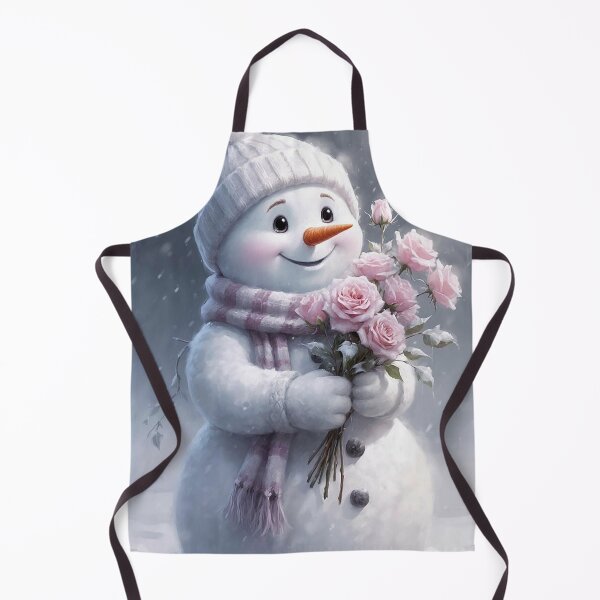 Item preview, Cute Snowman with Pink Roses designed and sold by AmetistLight.