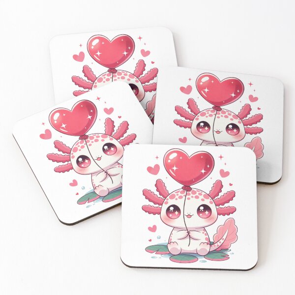 Item preview, Cute Axolotl With Heart Elements Romantic Cute Character (2) designed and sold by GrumpySableye.