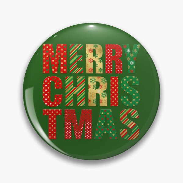 Item preview, Bold Patterned Block “Merry Christmas” — Stacked Holiday Typography designed and sold by UniqueArtsOnly.