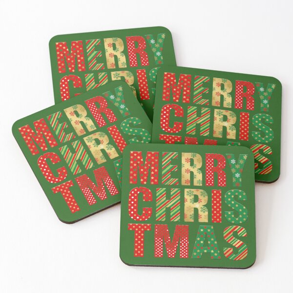 Item preview, Bold Patterned Block “Merry Christmas” — Stacked Holiday Typography designed and sold by UniqueArtsOnly.