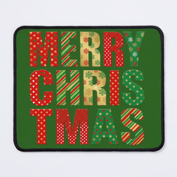 Item preview, Bold Patterned Block “Merry Christmas” — Stacked Holiday Typography designed and sold by UniqueArtsOnly.