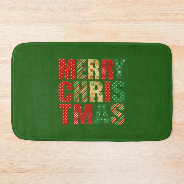 Item preview, Bold Patterned Block “Merry Christmas” — Stacked Holiday Typography designed and sold by UniqueArtsOnly.